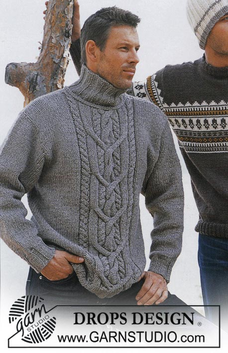 Мужской свитер спицами со схемами и описанием для новичков